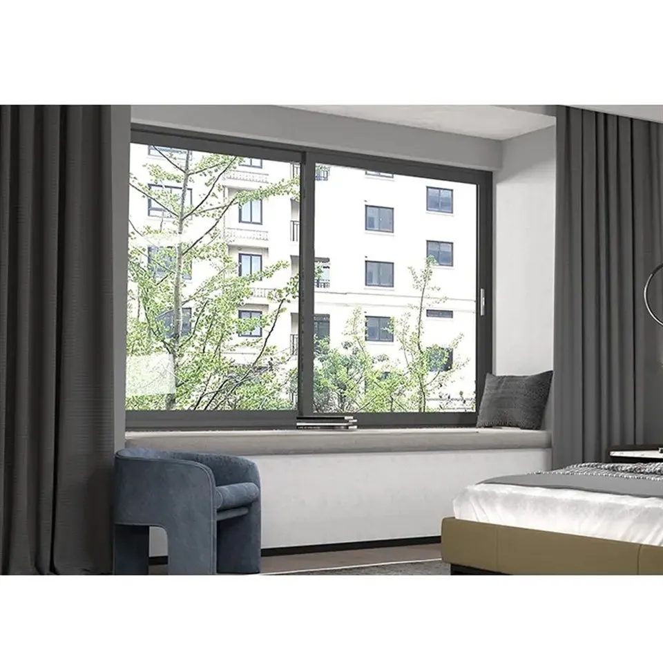 black sliding windows